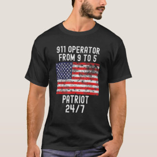 Camiseta 911 Operador Patrio Patriótico 4 De Julio Bandera