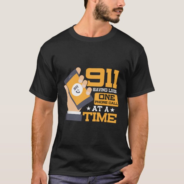 Camiseta 911 Salvar vidas Una Llamada Telefónica A La Vez (Anverso)
