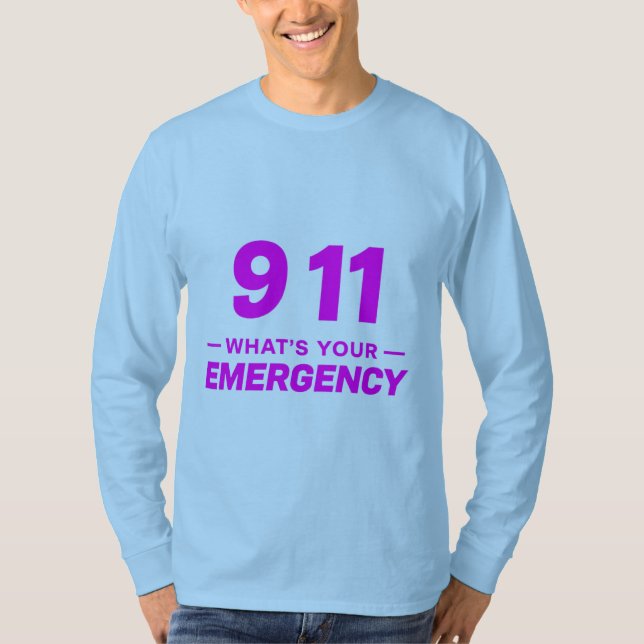 Camiseta “911 What’s Your Emergency” Bold Pink Streetwear T (Anverso)