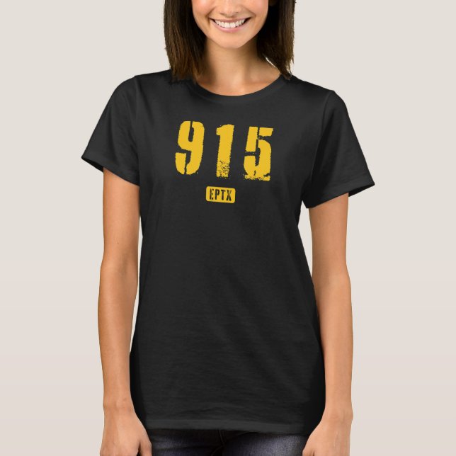 Camiseta 915 EPTX El Paso TX Rough Stencil Design_1 (Anverso)