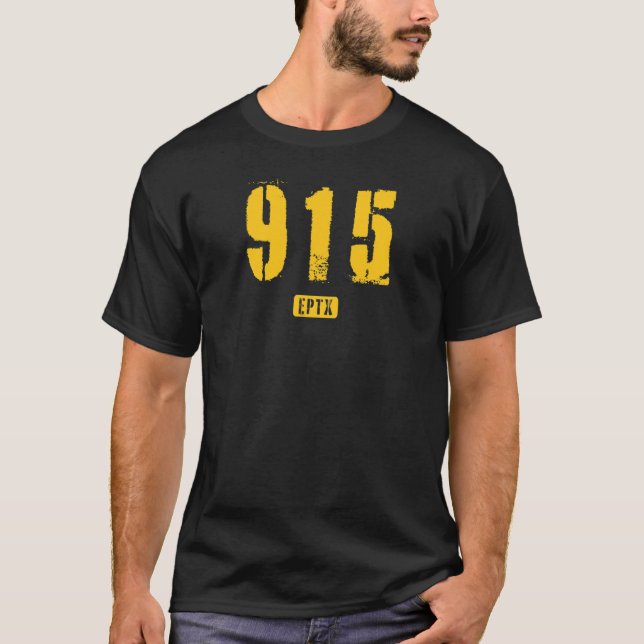 Camiseta 915 EPTX El Paso TX Rough Stencil Design_4 (Anverso)