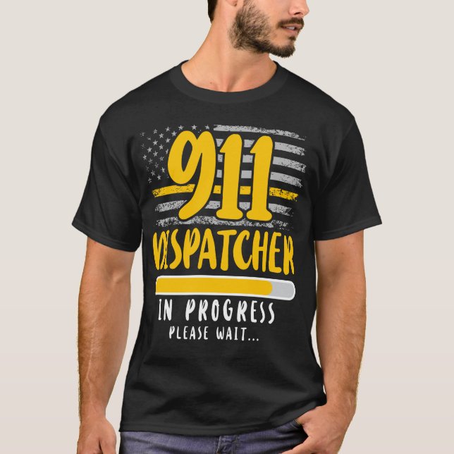 Camiseta 918 Dispatcher Thin Gold Line 911 Dispatcher In (Anverso)