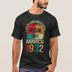 Camiseta 91 años asombrosos desde marzo de 1932 nacer 91 vi
