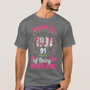 Camiseta 91 años de edad 91ª nacida en 1931 Chica