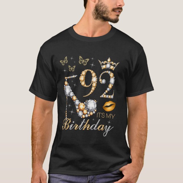 Camiseta 92.ª fiesta de cumpleaños, 92 años, 92 años, B-da (Anverso)