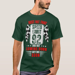 Camiseta 92.º Rótulo de límite de velocidad de cumpleaños d