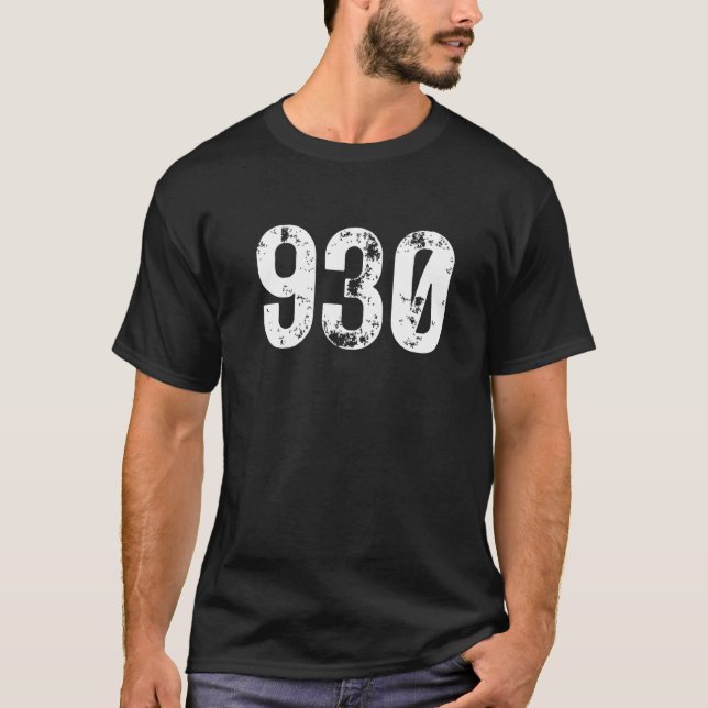 Camiseta 930 Código de área Evansville en área de teléfono  (Anverso)