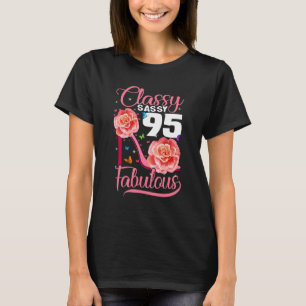 Camiseta 95º cumpleaños clase Sassy 95 Fabulous Flower Hig