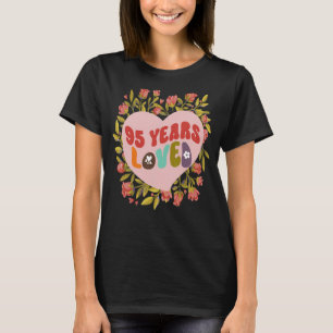 Camiseta 95 años amados celebración de cumpleaños de mujere