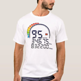 Camiseta 95 ans years compteur anniversaire days hours vite