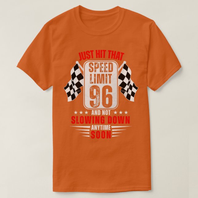 Camiseta 96.º Rótulo de límite de velocidad de cumpleaños C (Diseño del anverso)