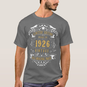 Camiseta 96 Años de edad 96º cumpleaños nacido en 1926 Homb