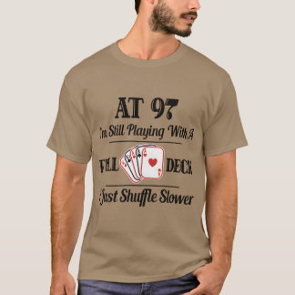 Camiseta 97º anciano de 97 años jugando con mazo completo s
