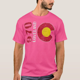 Camiseta 970 Loveland Colorado Map Retro Fade