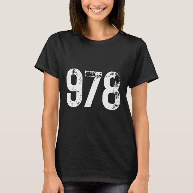 Camiseta 978 Código de área MAMÁES bajas de teléfono móvil  (Anverso)