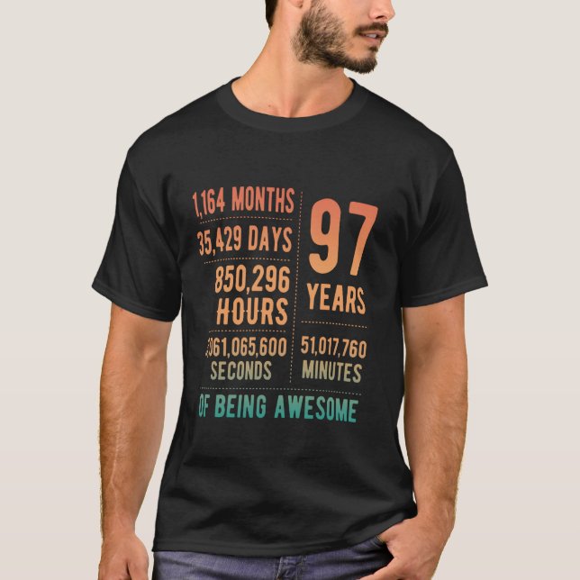 Camiseta 97 Años de Edad Hombres Mujeres Graciosas (Anverso)