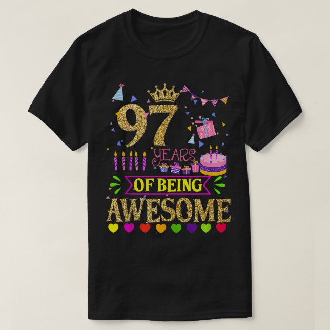 Camiseta 97 Años De Ser Chicas De Cumpleaños Increíbles (Diseño del anverso)
