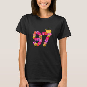 Camiseta 97 Años Mujeres Flower Crown Es Mi 97 Años