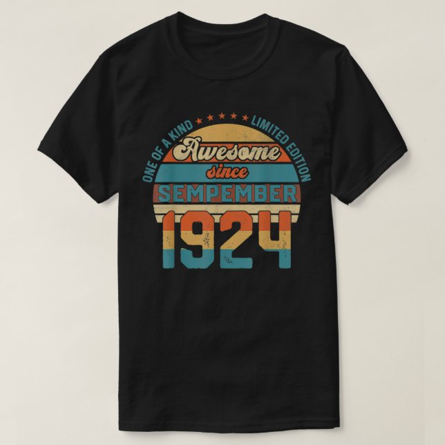 Camiseta 97th Birthday Decorations September 1924 97 Years  (Diseño del anverso)