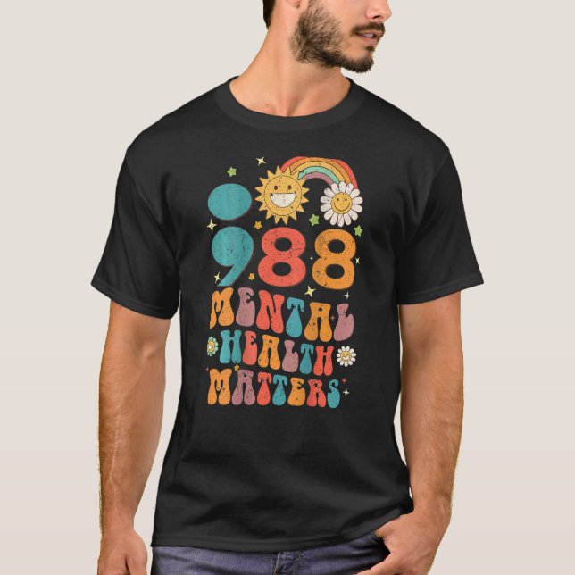 Camiseta 988 Retro de prevención del suicidio en materia de (Anverso)