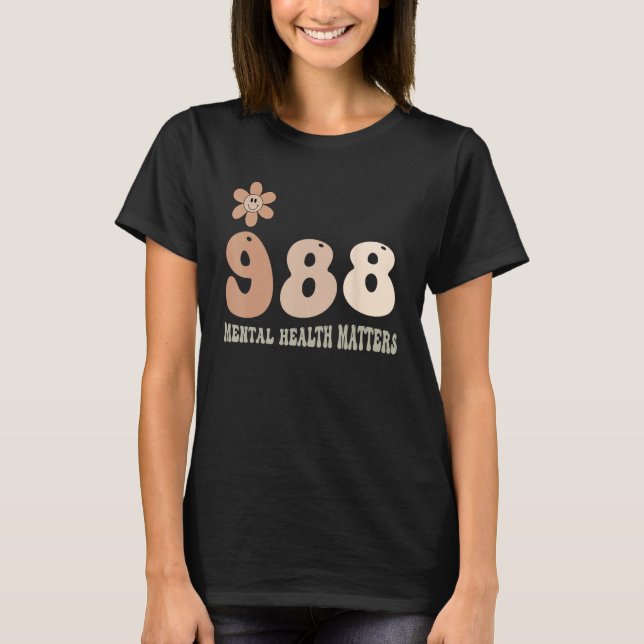 Camiseta 988 Semicolon Mental Health Matters Suicide Preven (Anverso)