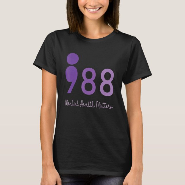 Camiseta 988 Semicolon Mental Health Matters Suicide Preven (Anverso)