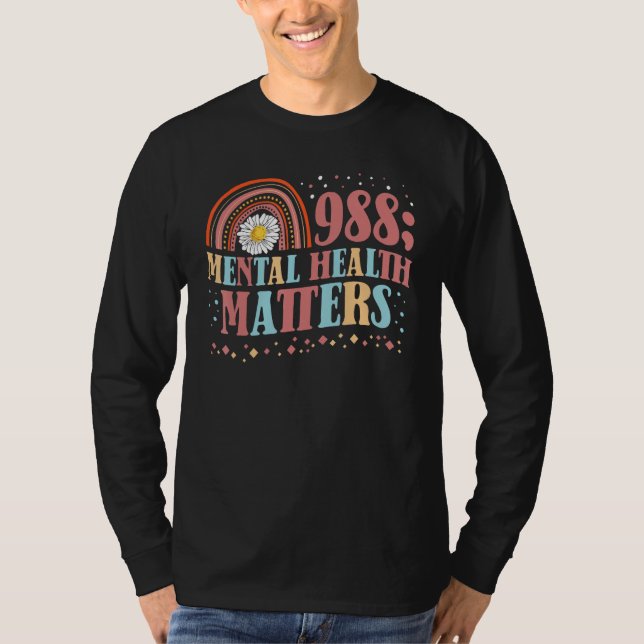 Camiseta 988 Semicolon Mental Health Matters Suicide Preven (Anverso)