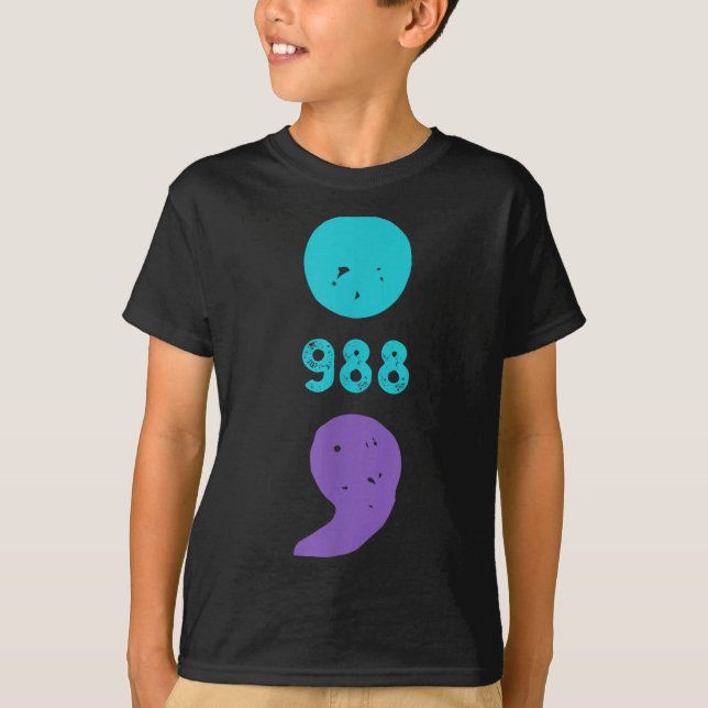 Camiseta 988 Semicolón Salud Mental S Prevención Del Suicid (Anverso)