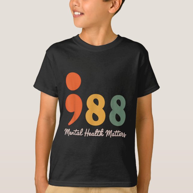 Camiseta 988 Semicolón Salud Mental S Prevención Del Suicid (Anverso)