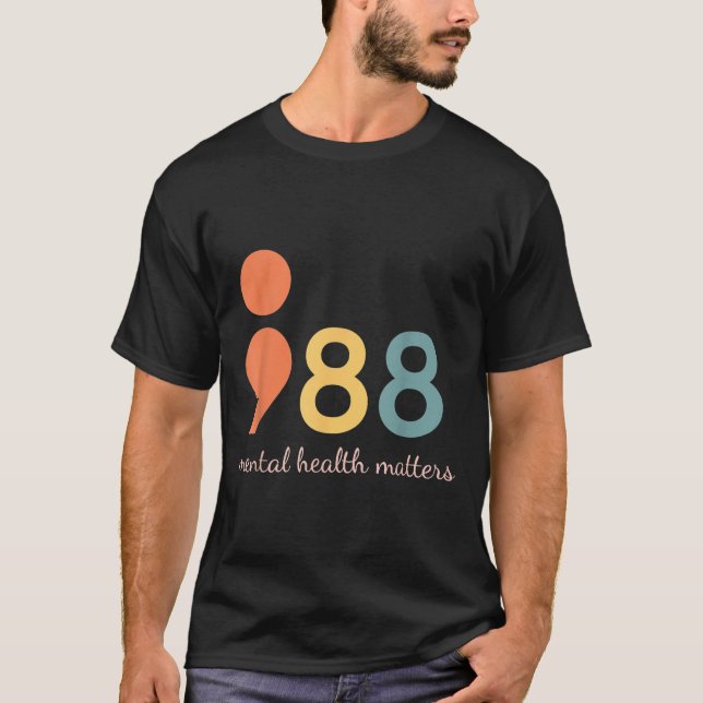 Camiseta 988 Semicolón Salud Mental S Prevención Del Suicid (Anverso)