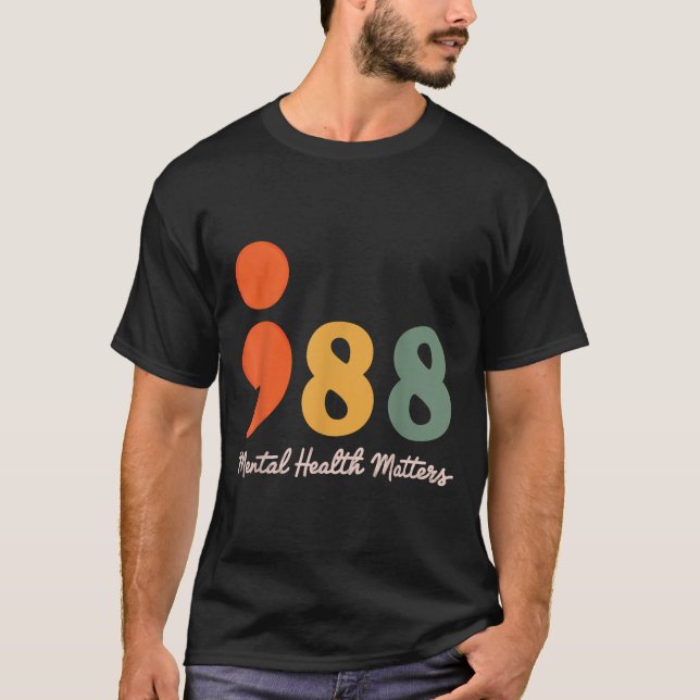 Camiseta 988 Semicolón Salud Mental S Prevención Del Suicid (Anverso)