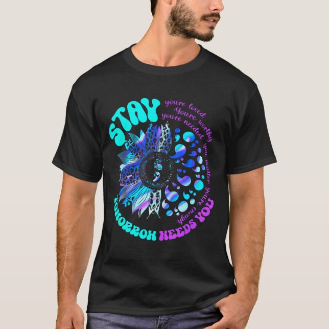 Camiseta 988 Suicide Prevention Stay Tomorrow Needs You Men (Anverso)