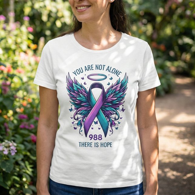 Camiseta 988 Suicide Prevention You Matter Ribbon Support (Teal and Purple, Suicide Prevention Awareness Ribbon Shirt)