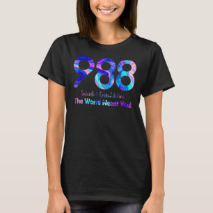 Camiseta 988 Suicidio y Crisis Lifeline El mundo te necesit