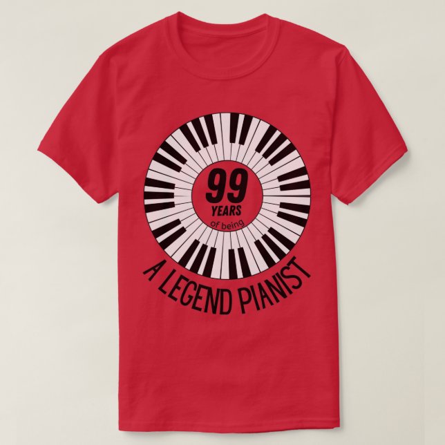 Camiseta 99 años de ser un gran pianista 1 (Diseño del anverso)