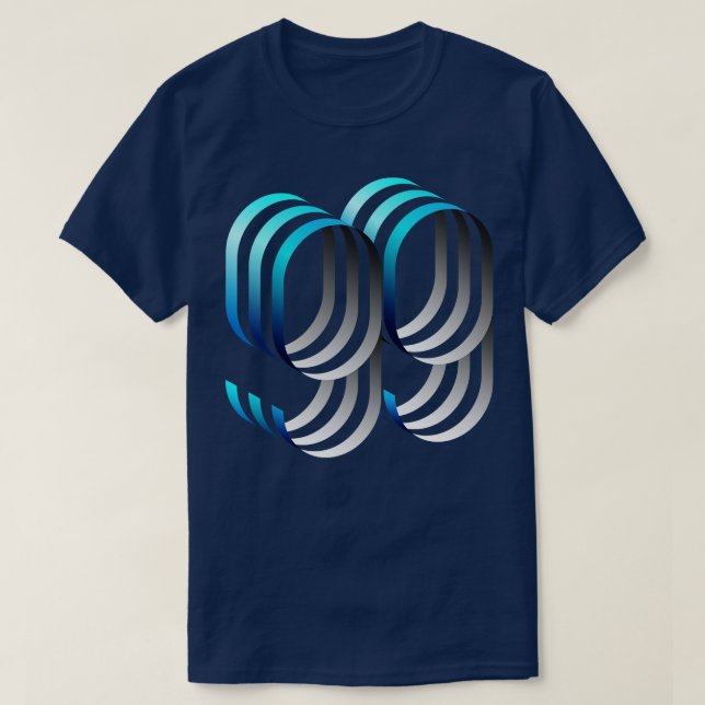Camiseta 99 azul (Diseño del anverso)