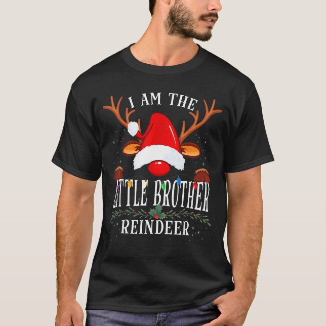 Camiseta 99 I Am The Little Brother Reindeer Christmas Fami (Anverso)