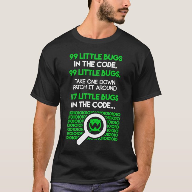 Camiseta 99 Pequeños Errores En El Código Divertido Coder I (Anverso)