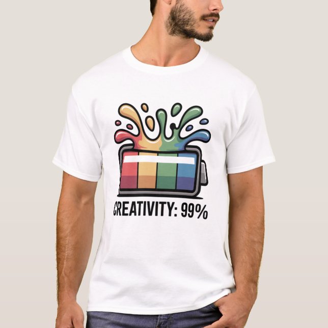 Camiseta 99 Percent Creativity Battery Splash Funny Artist  (Anverso)