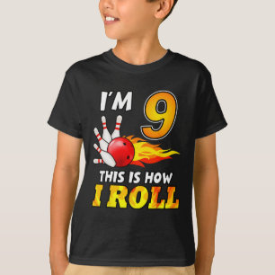 Camiseta 9.ª Bolera De Cumpleaños Así Es Como Vuelo 9 Años 
