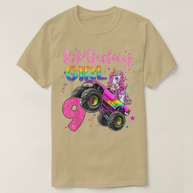 Camiseta 9.ª Carreras de Chicas de cumpleaños monstruo de U (Diseño del anverso)