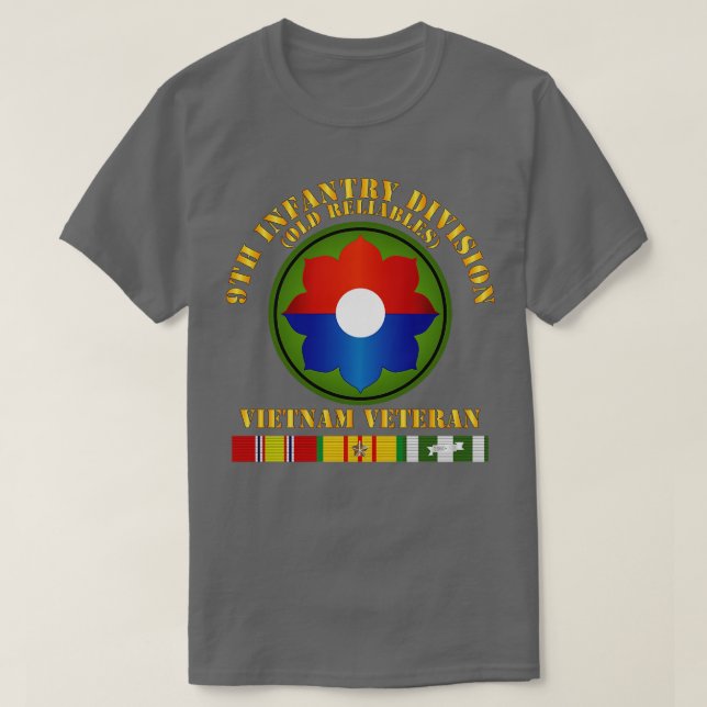 Camiseta 9.ª Div de Infantería Viet Vet viejos confiables c (Diseño del anverso)