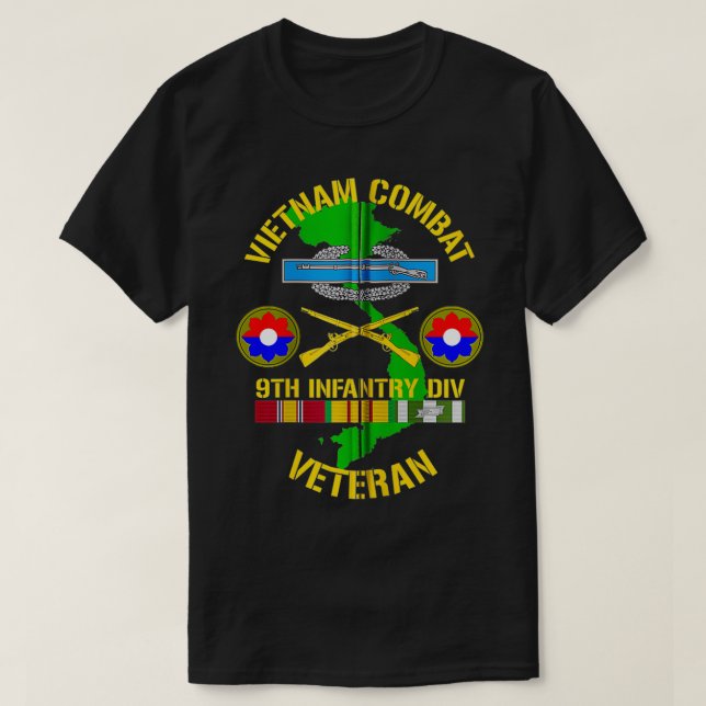 Camiseta 9.ª División de Infantería Vietnam Combat Veteran  (Diseño del anverso)