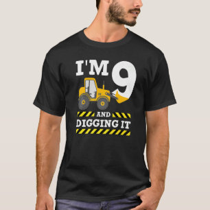 Camiseta 9.ª Excavadora de Cumpleaños I'm 9 Digging It Cons