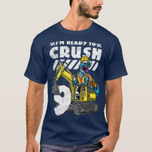 Camiseta 9.ª Excavadora TRex de cumpleaños
