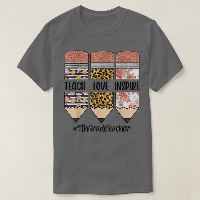 Camiseta 9.ª Maestra De Vuelta A La Escuela Inspiradora De  (Diseño del anverso)