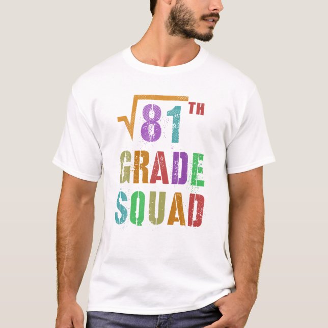 Camiseta 9.ª Raíz Cuadrada De Grado De 81 Math Stud Teache (Anverso)