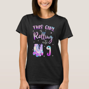 Camiseta 9.ª vuelta en patinaje para Chicas de cumpleaños 9