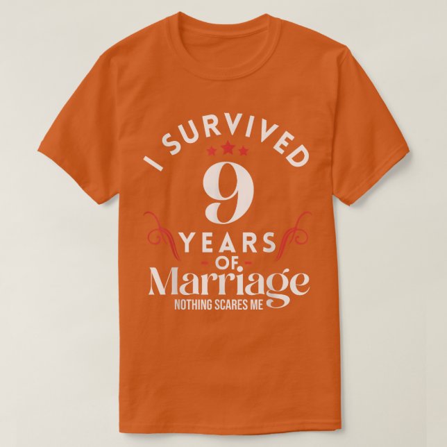 Camiseta 9.º Aniversario Boda 9 Años De Pareja Matrimonial (Diseño del anverso)