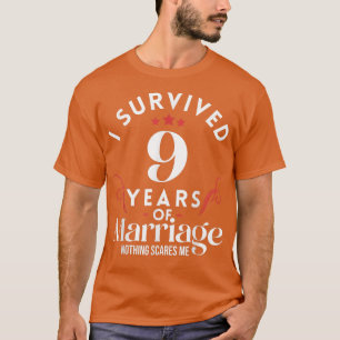 Camiseta 9.º Aniversario Boda 9 Años De Pareja Matrimonial